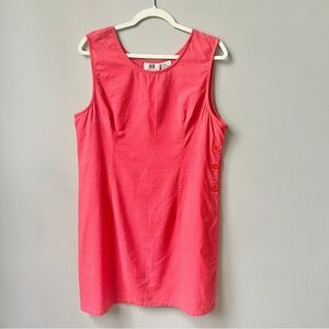 Vintage Shift Jumper Dress Women's XL Micro Gingham Plaid Pink Orange Cotton 90s